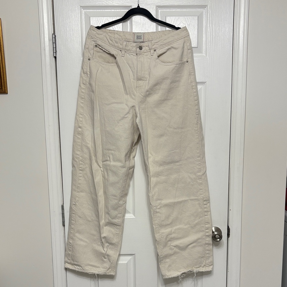 BDG Cream Straight Leg Pants